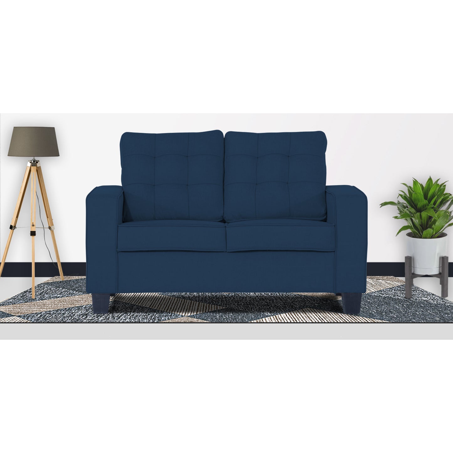 Adorn India Raptor 2 Seater Sofa (Blue)