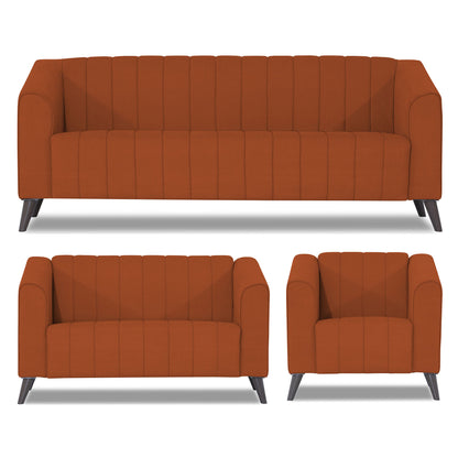 Adorn India Premium Laurel 3+2+1 6 Seater Sofa Set (Rust) (3 Year Warranty)