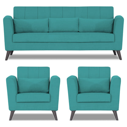 Adorn India Daniel 3+1+1 5 Seater Sofa Set (Aqua Blue) (3 Year Warranty)