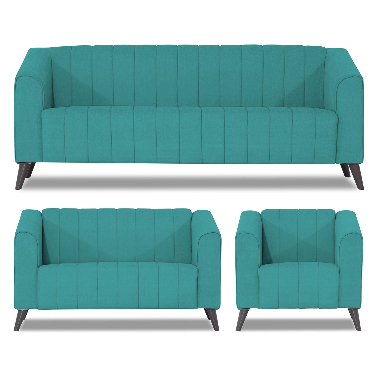 Adorn India Premium Laurel 3+2+1 6 Seater Sofa Set (Aqua Blue) (3 Year Warranty)