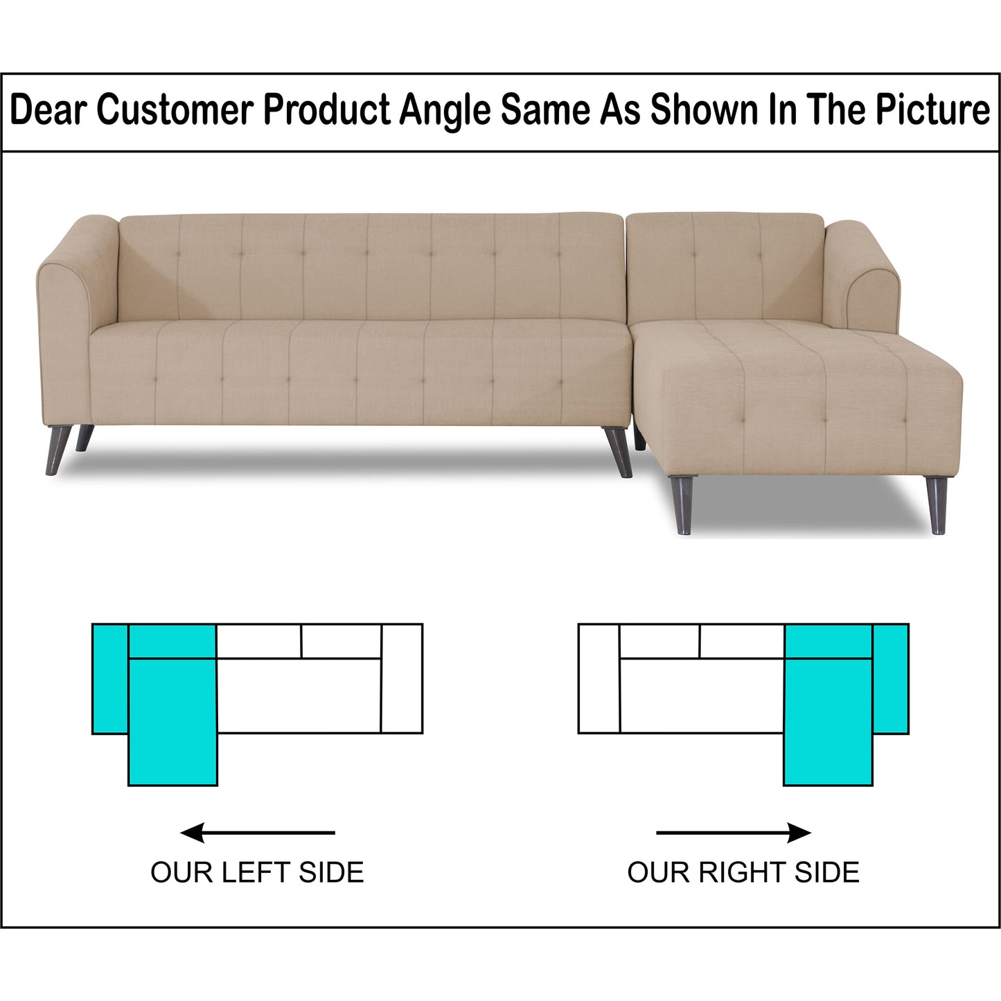 Adorn India Exclusive Mystic L Shape 6 Seater Sofa Set (RHS) (3 Year Warranty)