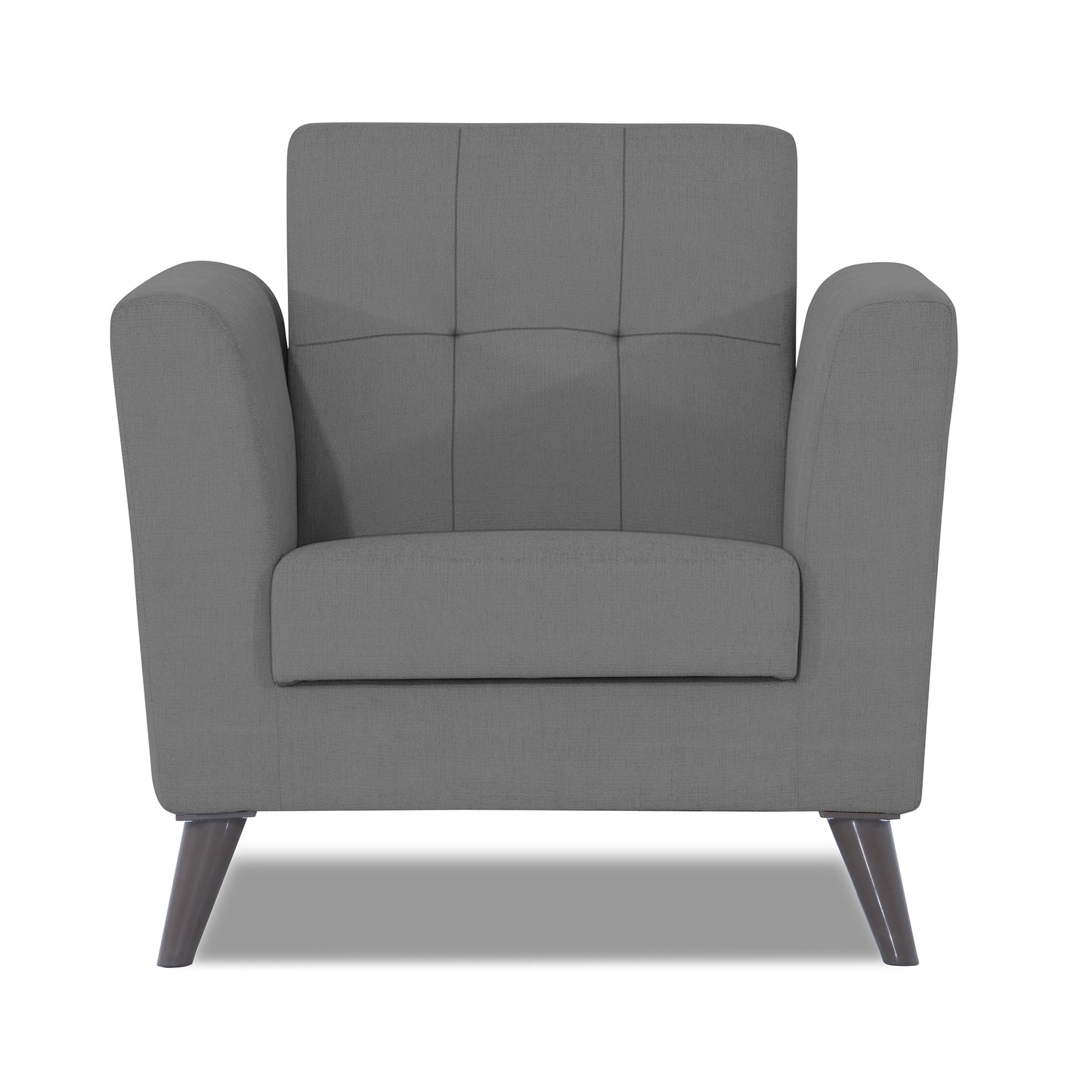 Adorn India Dannis 1 Seater Sofa (Grey) (3 Year Warranty)