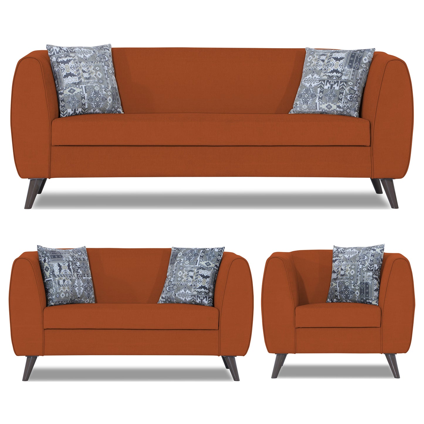 Adorn India Mason 3+2+1 6 Seater Sofa Set (Aqua Blue)