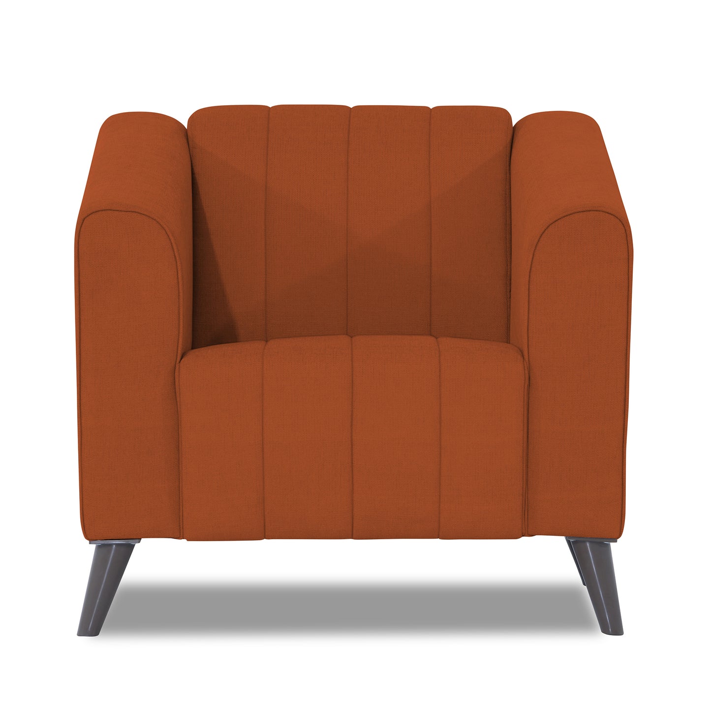 Adorn India Premium Laurel 1 Seater Sofa (Rust) (3 Year Warranty)