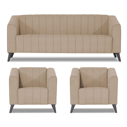 Adorn India Premium Laurel 3+1+1 5 Seater Sofa Set (Beige) (3 Year Warranty)