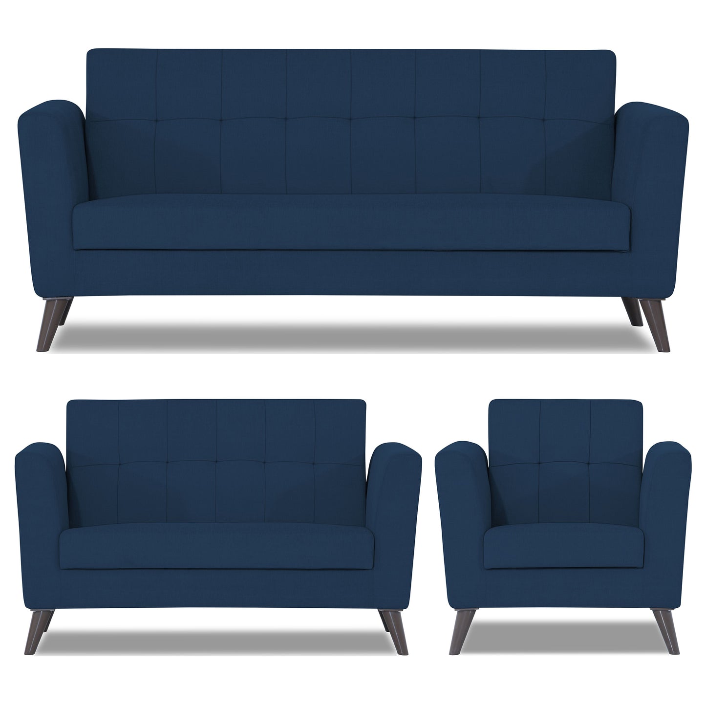 Adorn India Dannis 3+2+1 6 Seater Sofa Set (Blue) (3 Year Warranty)