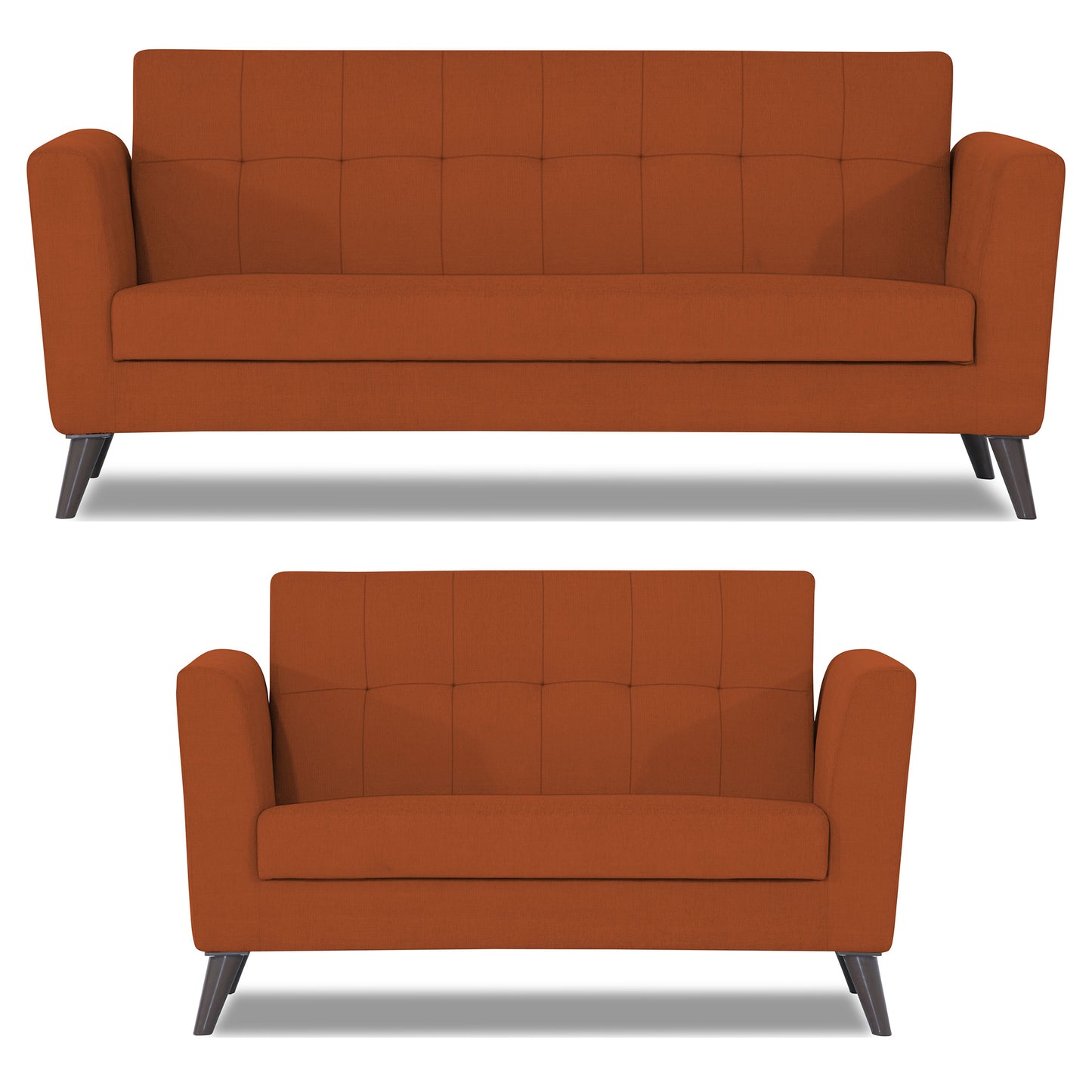 Adorn India Dannis 3+2 5 Seater Sofa Set (Rust) (3 Year Warranty)