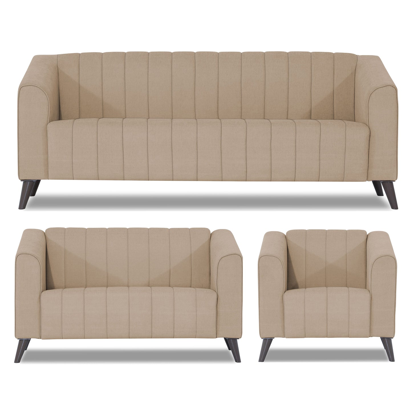 Adorn India Premium Laurel 3+2+1 6 Seater Sofa Set (Beige) (3 Year Warranty)