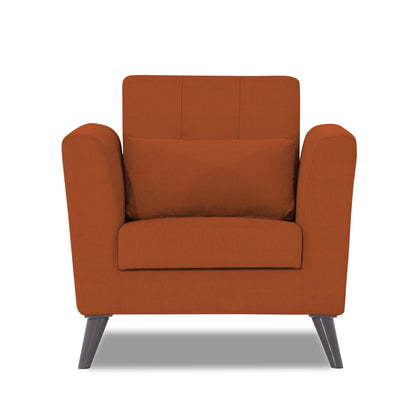 Adorn India Daniel 1 Seater Sofa (Rust) (3 Year Warranty)