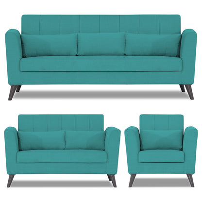 Adorn India Daniel 3+2+1 6 Seater Sofa Set (Aqua Blue) (3 Year Warranty)