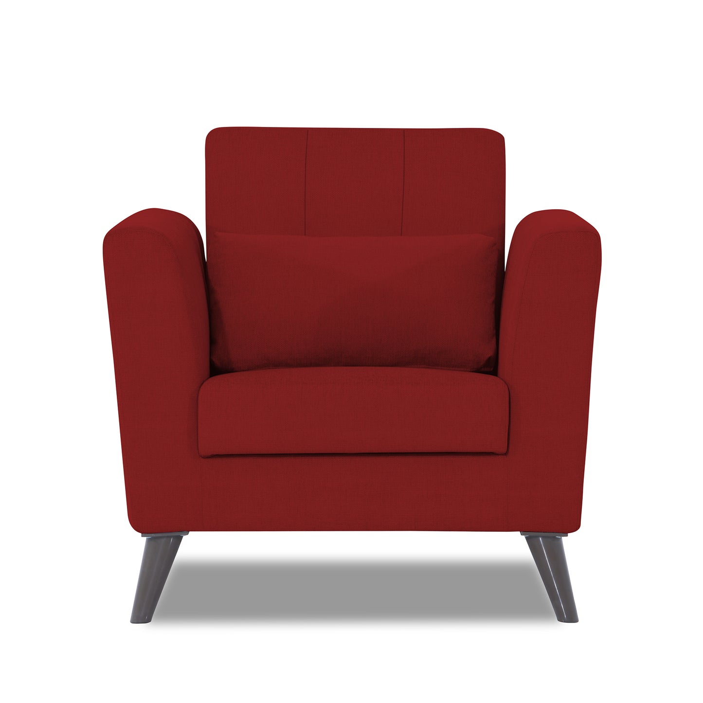 Adorn India Daniel 1 Seater Sofa (Red) (3 Year Warranty)