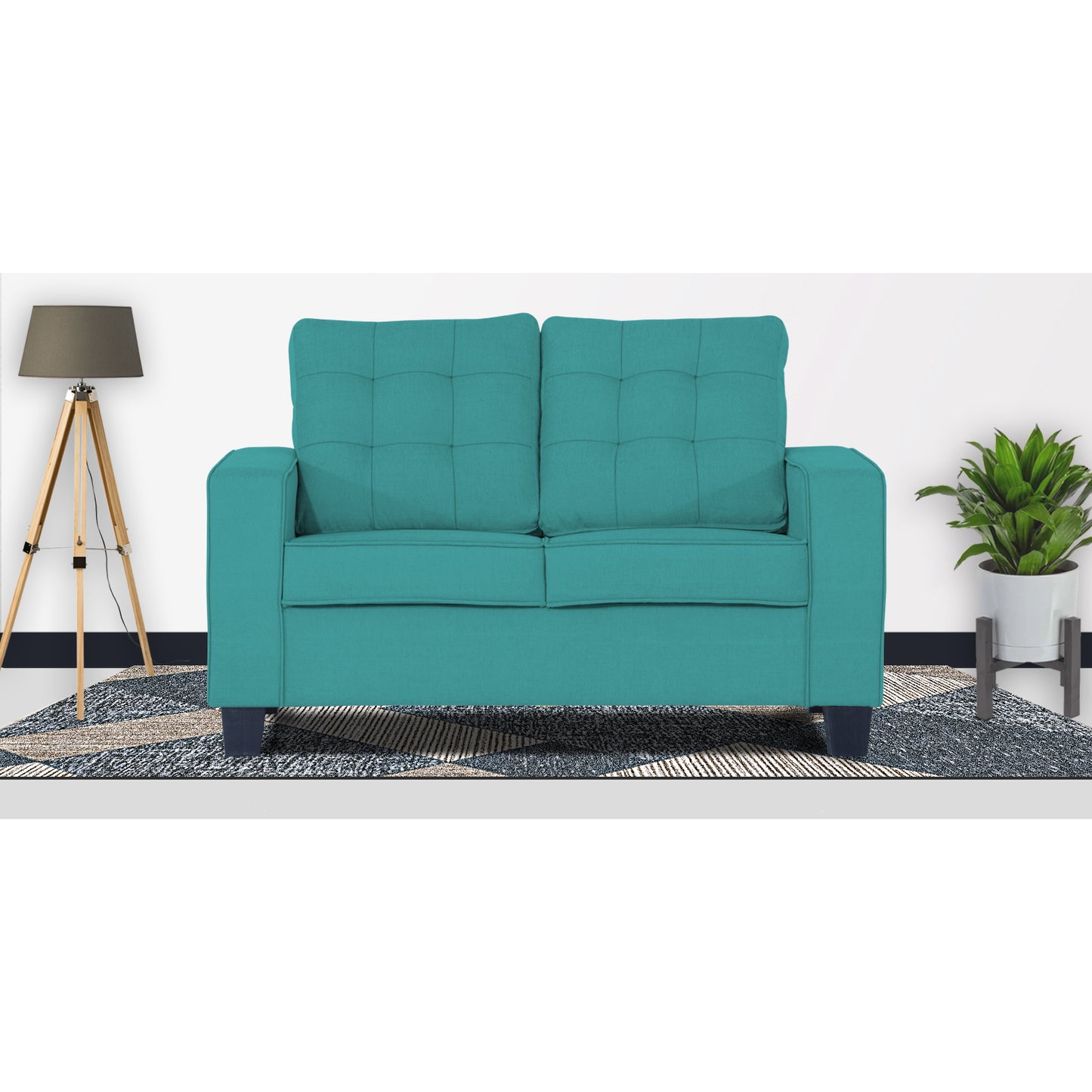 Adorn India Raptor 2 Seater Sofa (Aqua Blue)