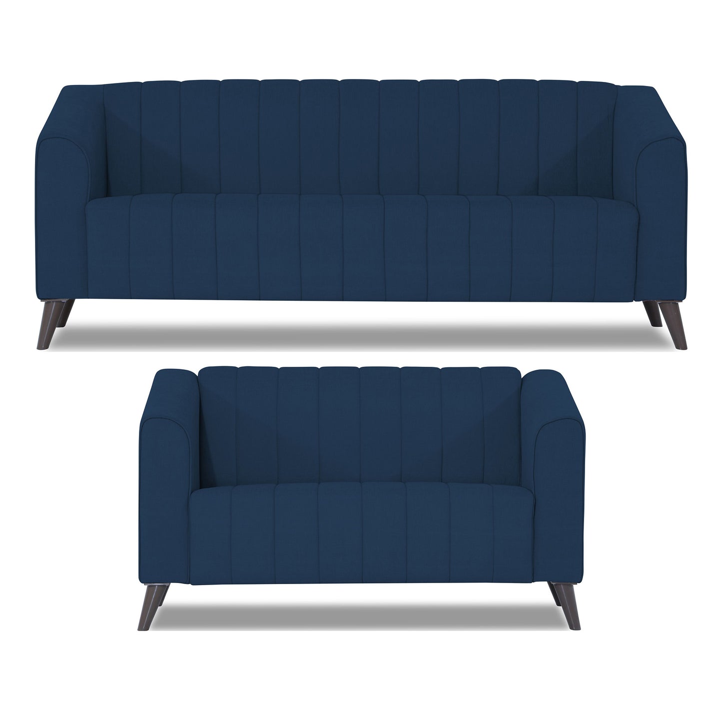 Adorn India Premium Laurel 3+2 5 Seater Sofa Set (Blue) (3 Year Warranty)