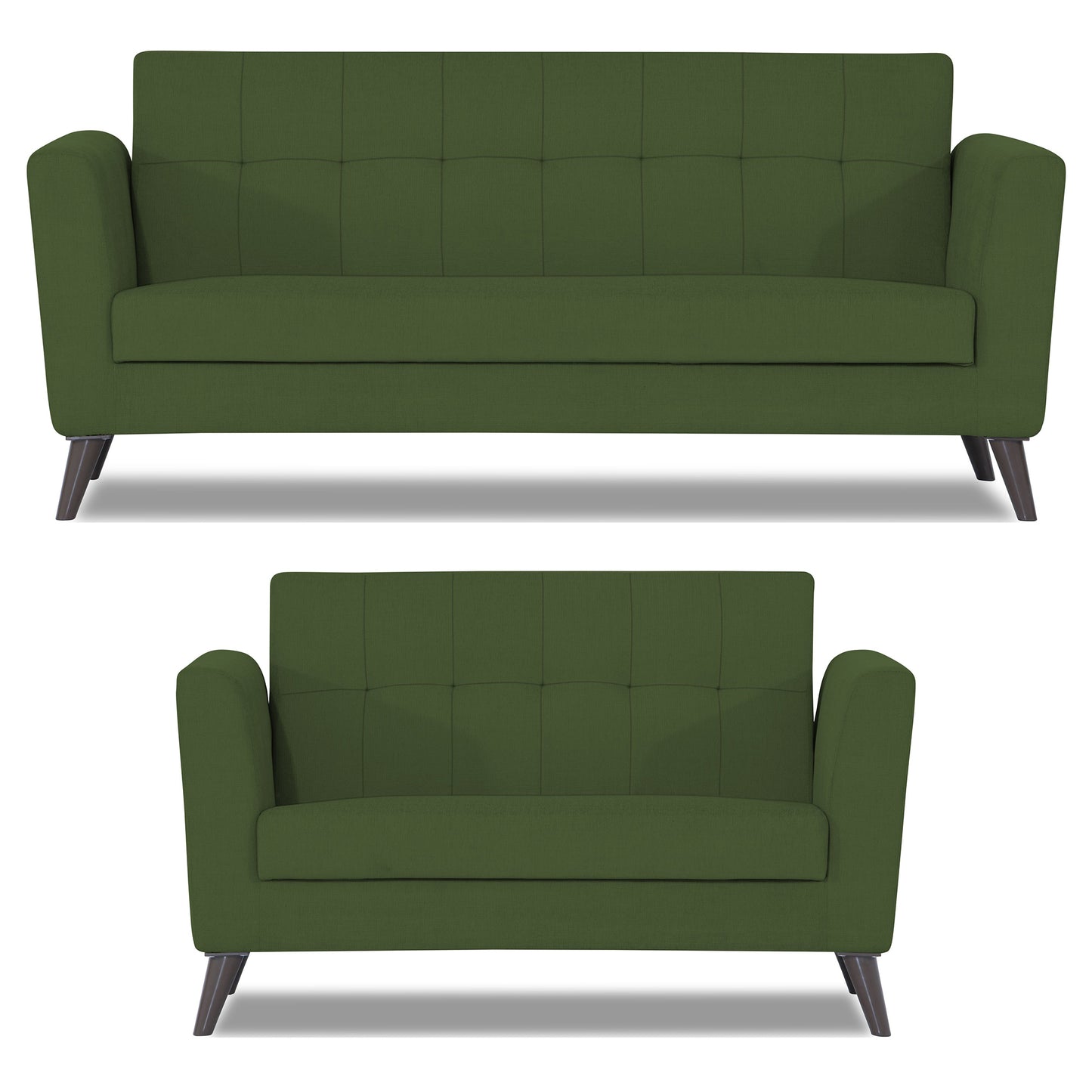 Adorn India Dannis 3+2 5 Seater Sofa Set (Green) (3 Year Warranty)