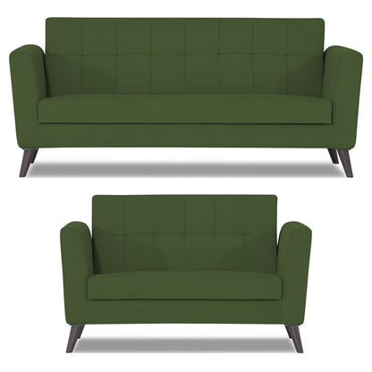 Adorn India Dannis 3+2 5 Seater Sofa Set (Green) (3 Year Warranty)