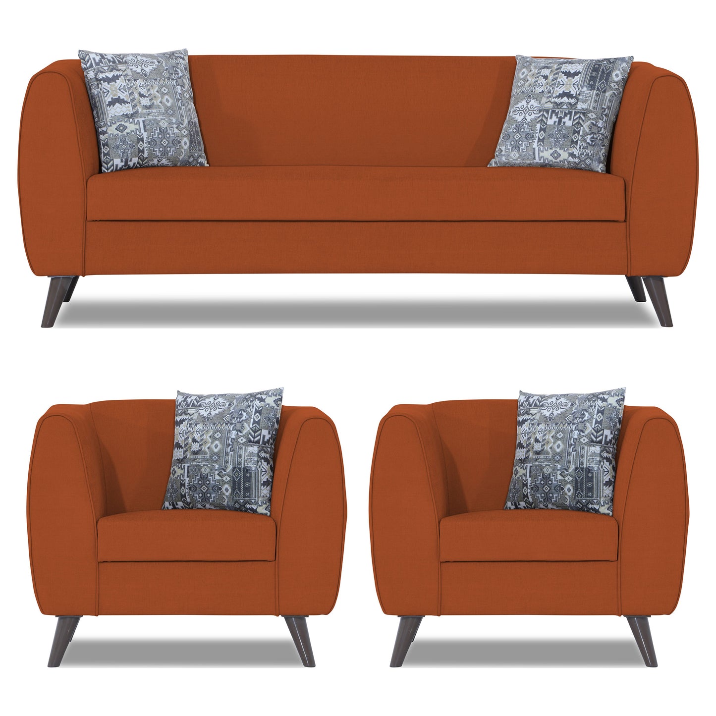 Adorn India Mason 3+1+1 5 Seater Sofa Set (Aqua Blue)