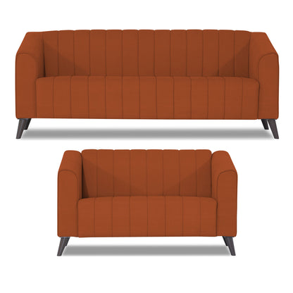 Adorn India Premium Laurel 3+2 5 Seater Sofa Set (Rust) (3 Year Warranty)