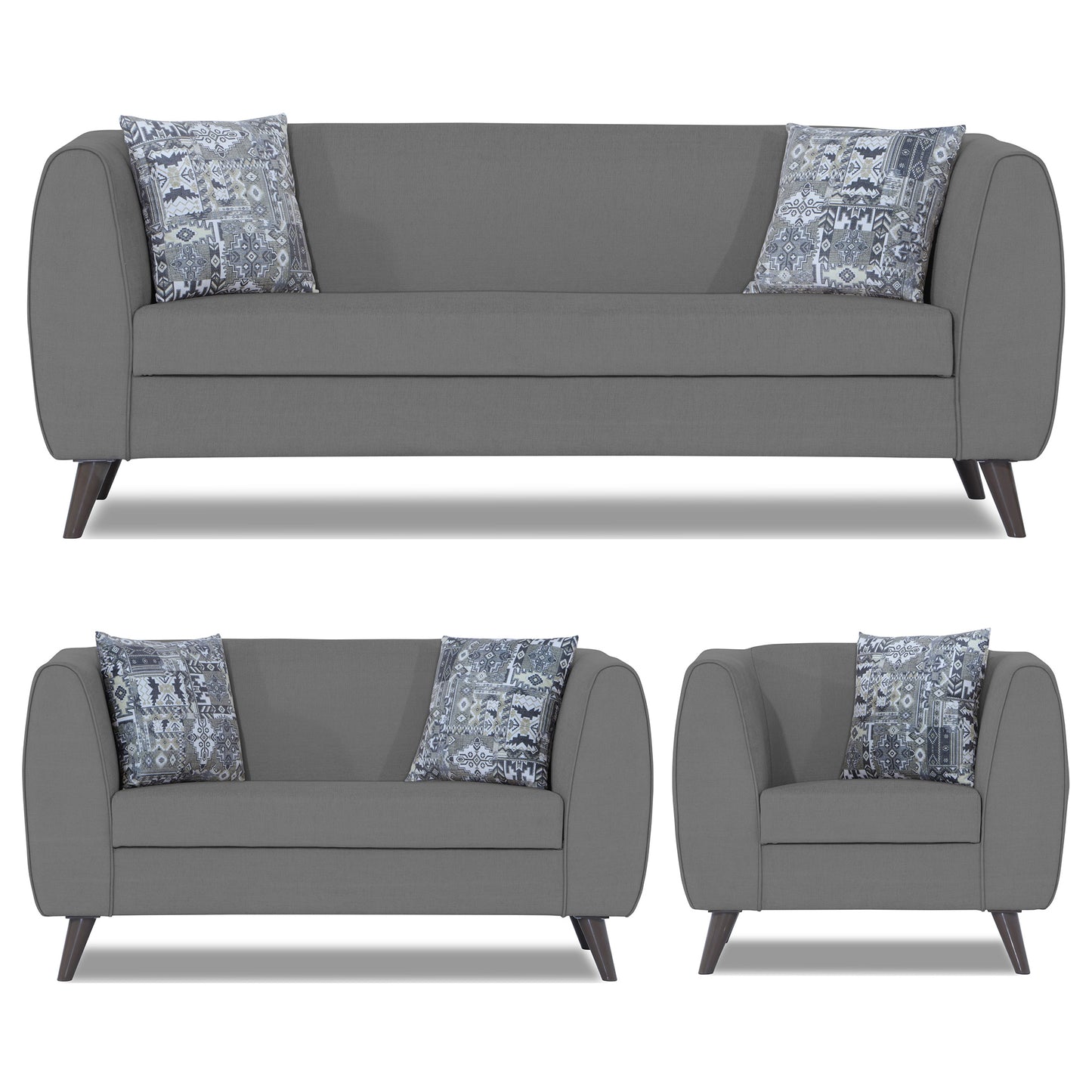 Adorn India Mason 3+2+1 6 Seater Sofa Set (Aqua Blue)