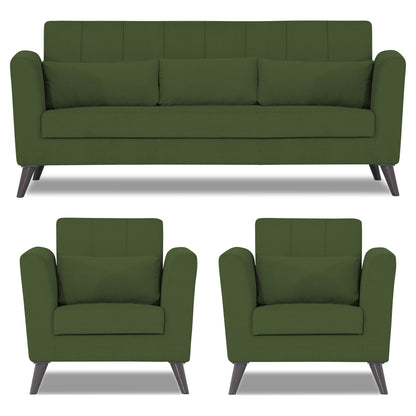 Adorn India Daniel 3+1+1 5 Seater Sofa Set (Green) (3 Year Warranty)