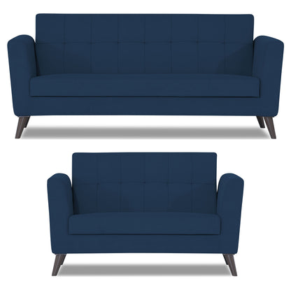 Adorn India Dannis 3+2 5 Seater Sofa Set (Blue) (3 Year Warranty)