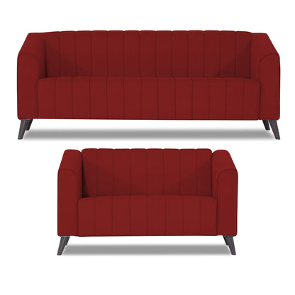 Adorn India Premium Laurel 3+2 5 Seater Sofa Set (Red) (3 Year Warranty)