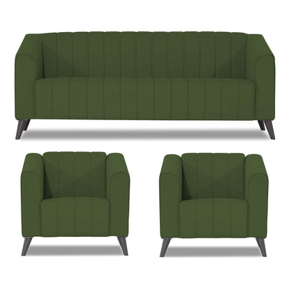 Adorn India Premium Laurel 3+1+1 5 Seater Sofa Set (Green) (3 Year Warranty)