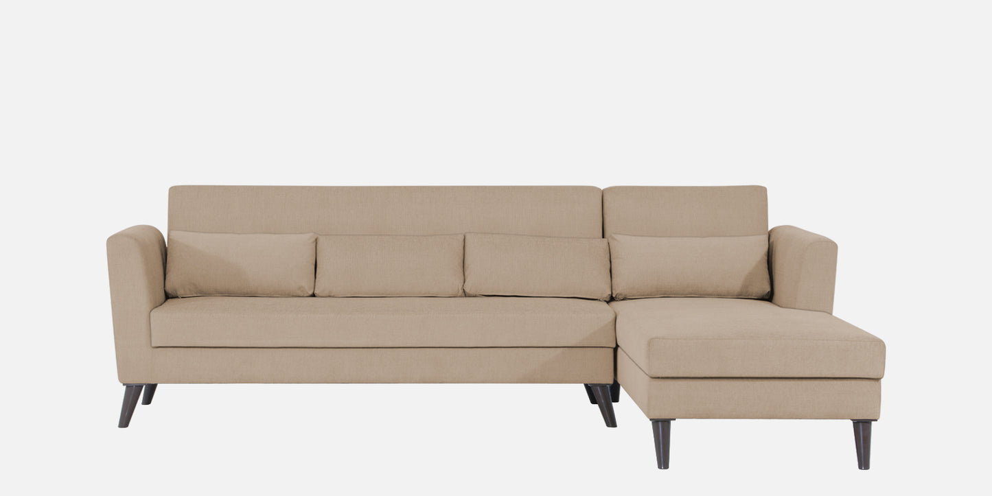 Adorn India Daniel L Shape 6 Seater Sofa Set RHS (Beige) (3 Year Warranty)