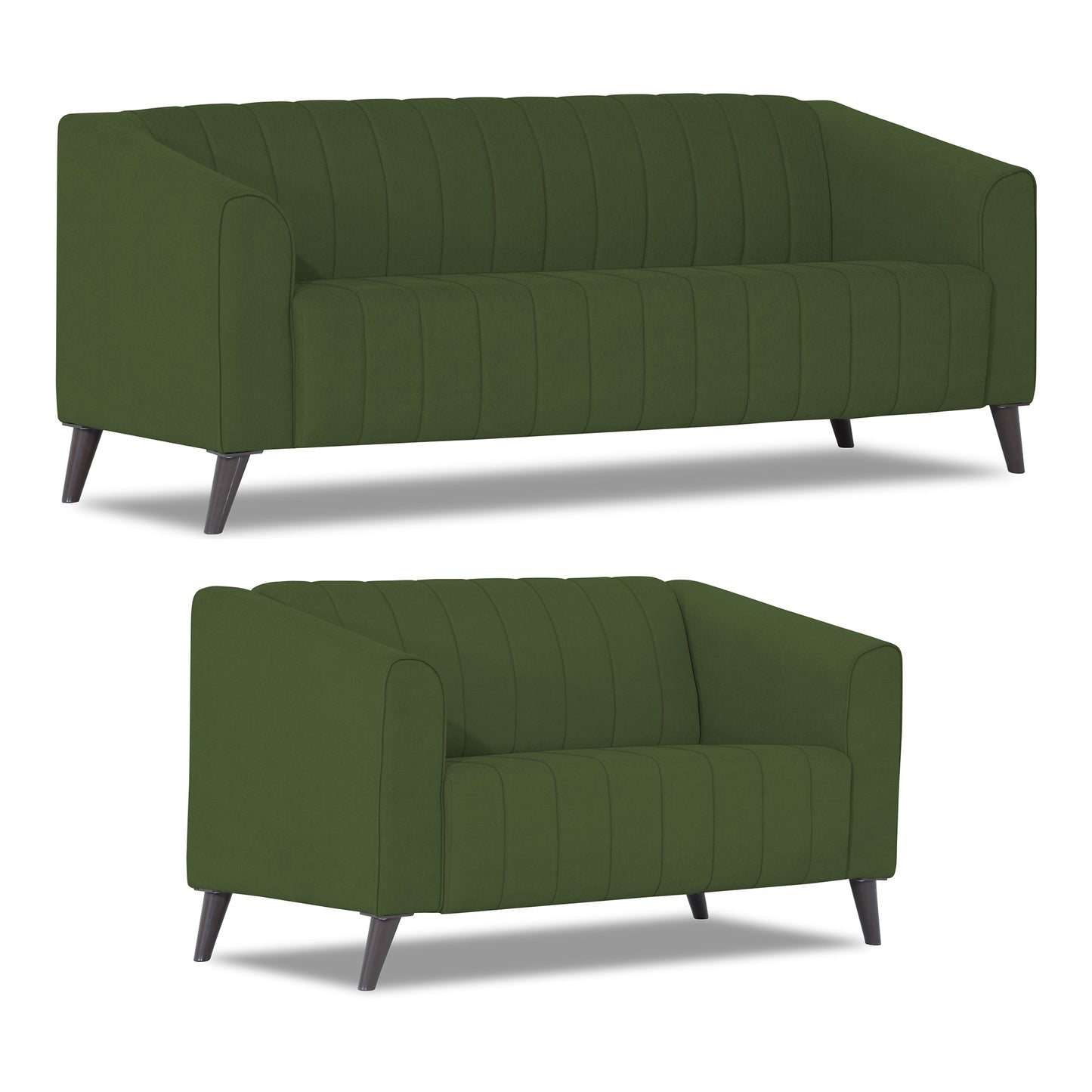 Adorn India Premium Laurel 3+2 5 Seater Sofa Set (Green) (3 Year Warranty)