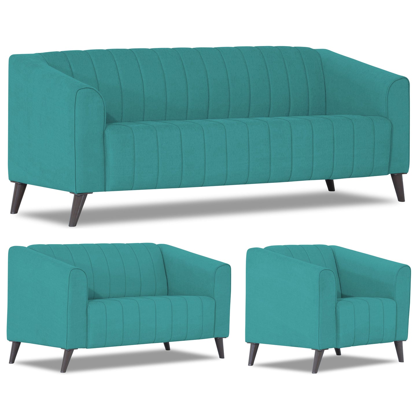 Adorn India Premium Laurel 3+2+1 6 Seater Sofa Set (Aqua Blue) (3 Year Warranty)