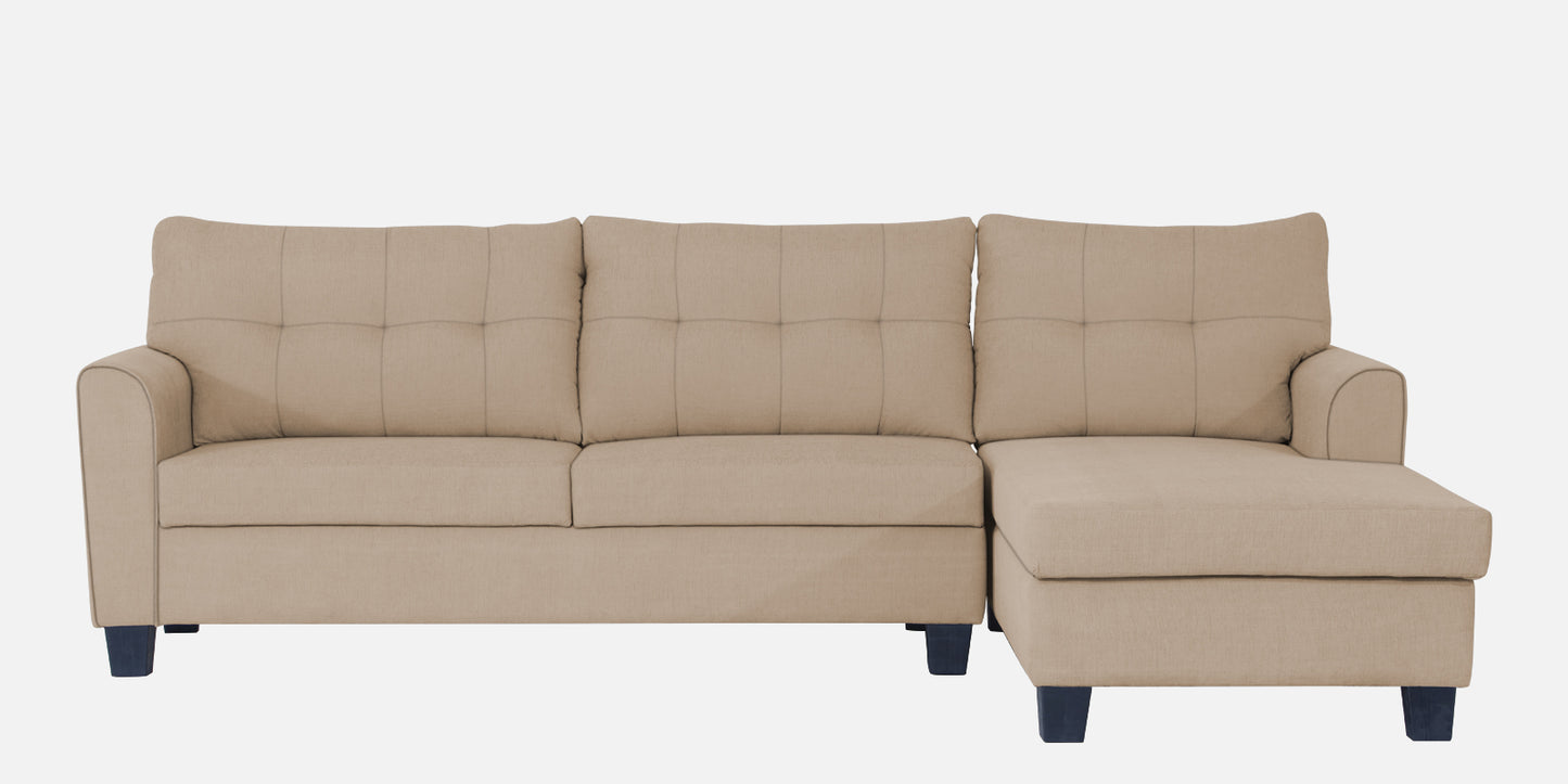 Adorn India Moris L Shape 6 Seater Sofa Set RHS (Beige) (3 Year Warranty)