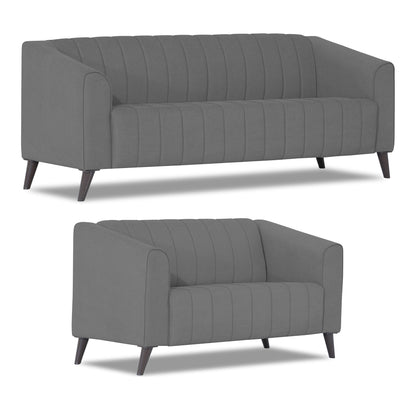 Adorn India Premium Laurel 3+2 5 Seater Sofa Set (Grey) (3 Year Warranty)