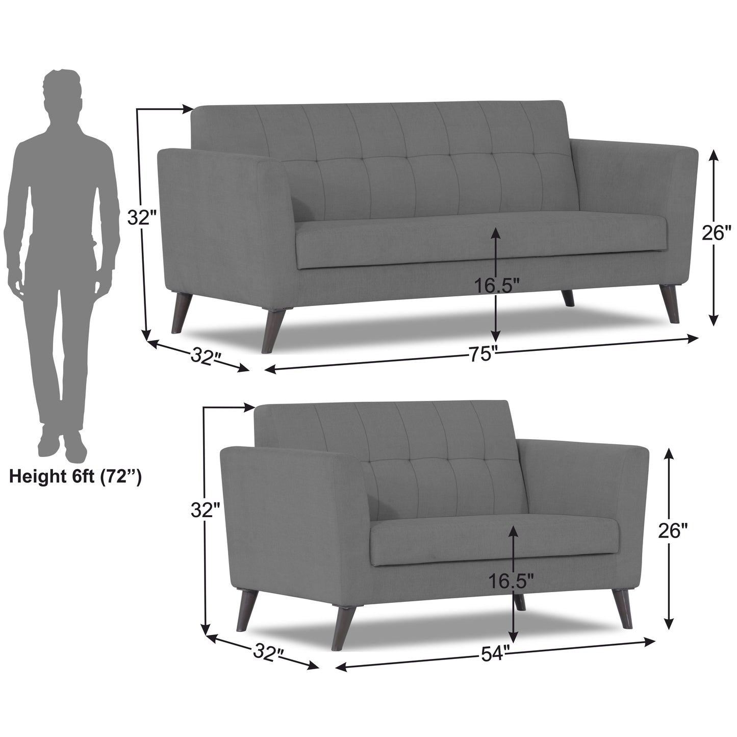 Adorn India Dannis 3+2 5 Seater Sofa Set