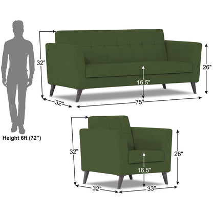 Adorn India Dannis 3+1+1 5 Seater Sofa Set