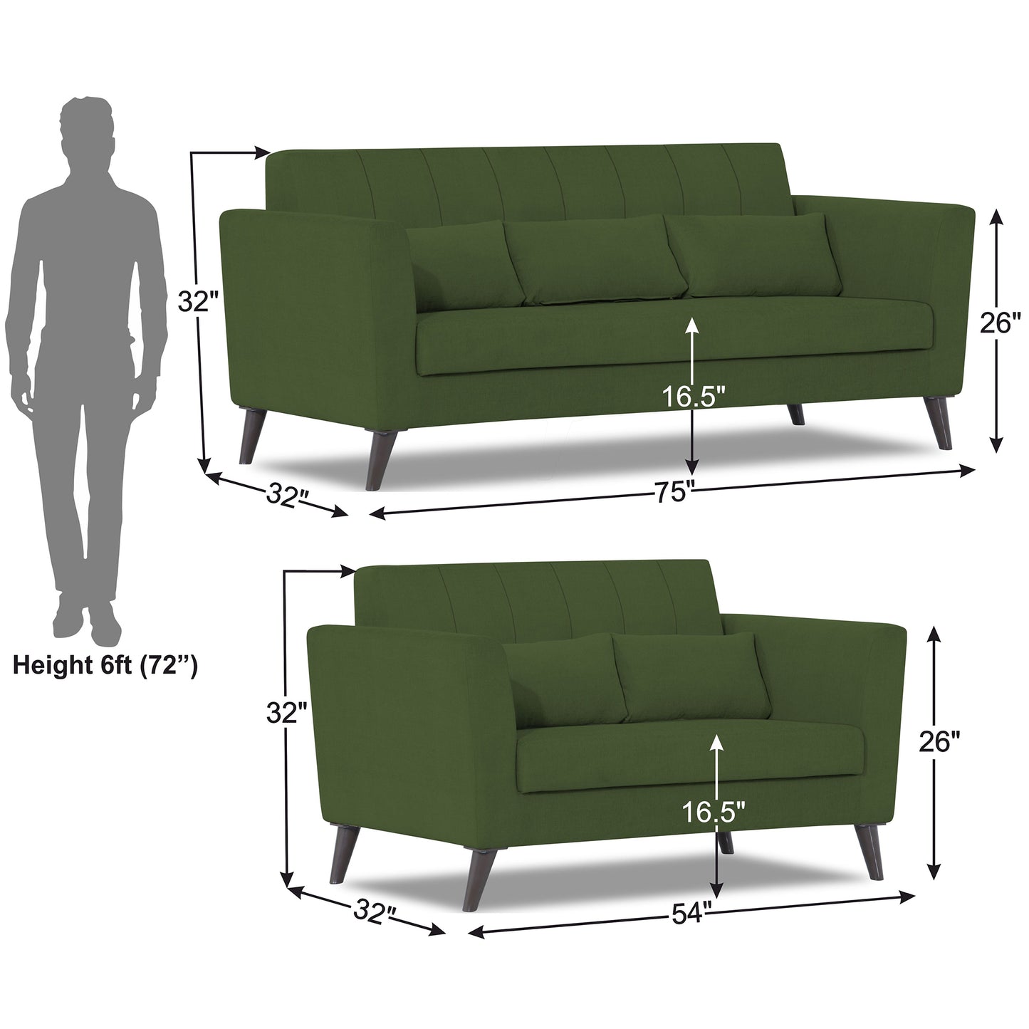 Adorn India Daniel 3+2 5 Seater Sofa Set