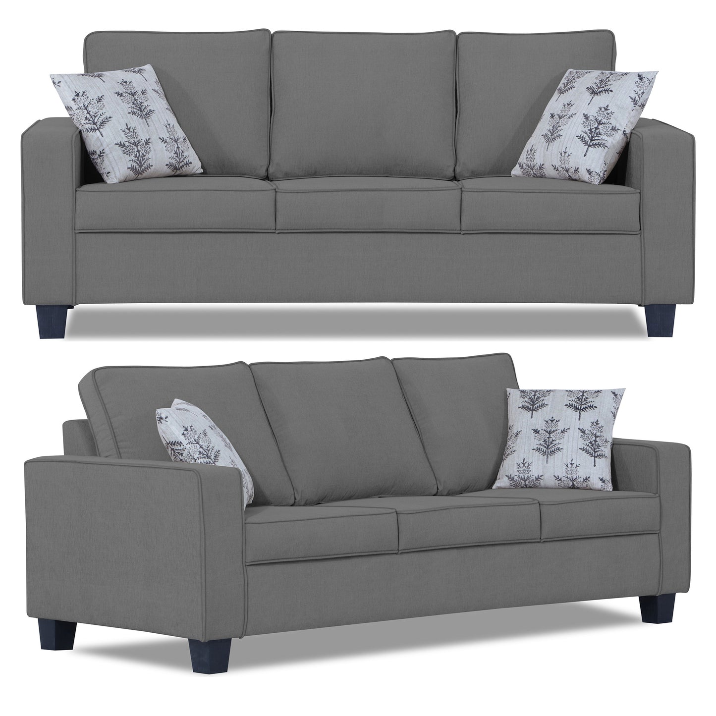 Adorn India Camden 3+2+1 6 Seater Sofa Set (Aqua Blue) (3 Year Warranty)