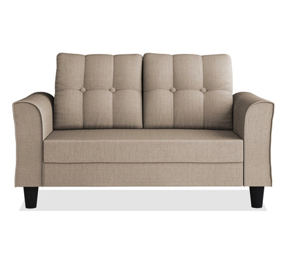 Adorn India Maddox Tufted 2 Seater Sofa (Beige) (3 Year Warranty)