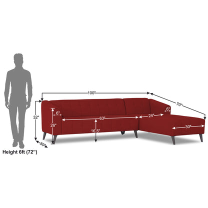 Adorn India Exclusive Mystic L Shape 6 Seater Sofa Set (RHS) (3 Year Warranty)