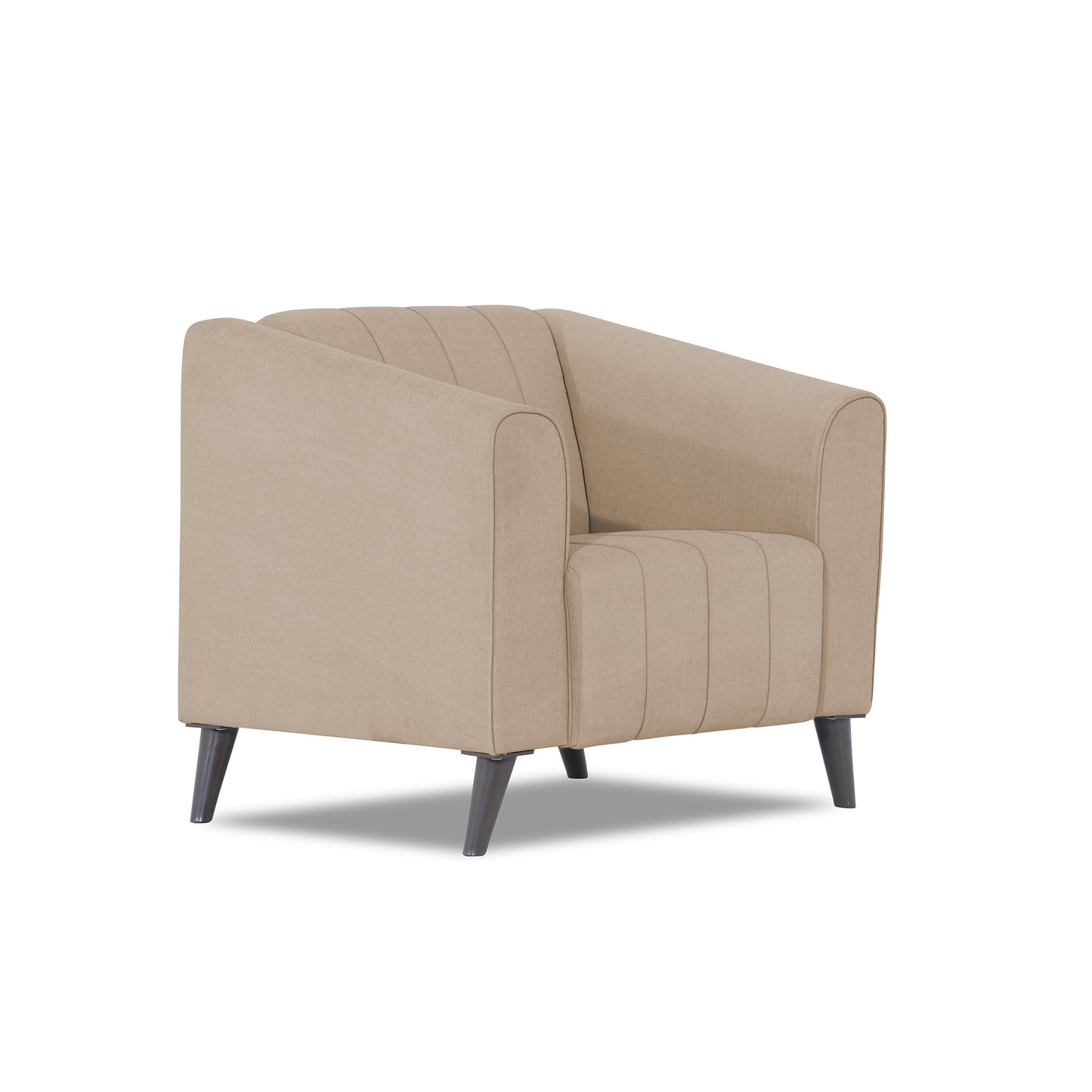 Adorn India Premium Laurel 1 Seater Sofa (Beige) (3 Year Warranty)