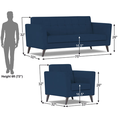 Adorn India Dannis 3+1+1 5 Seater Sofa Set