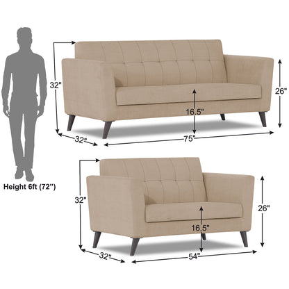 Adorn India Dannis 3+2 5 Seater Sofa Set