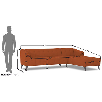 Adorn India Exclusive Mystic L Shape 6 Seater Sofa Set (RHS) (3 Year Warranty)