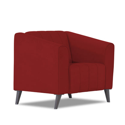 Adorn India Premium Laurel 1 Seater Sofa (Red) (3 Year Warranty)