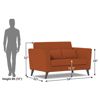 Adorn India Daniel 2 Seater Sofa (Rust) (3 Year Warranty)