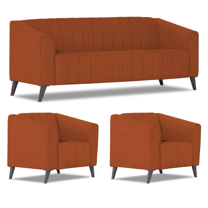 Adorn India Premium Laurel 3+1+1 5 Seater Sofa Set (Rust) (3 Year Warranty)
