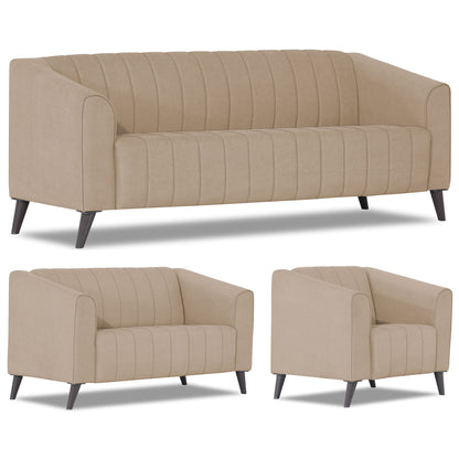Adorn India Premium Laurel 3+2+1 6 Seater Sofa Set (Beige) (3 Year Warranty)