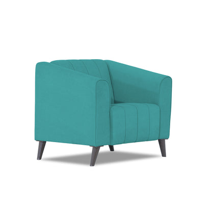 Adorn India Premium Laurel 1 Seater Sofa (Aqua Blue) (3 Year Warranty)