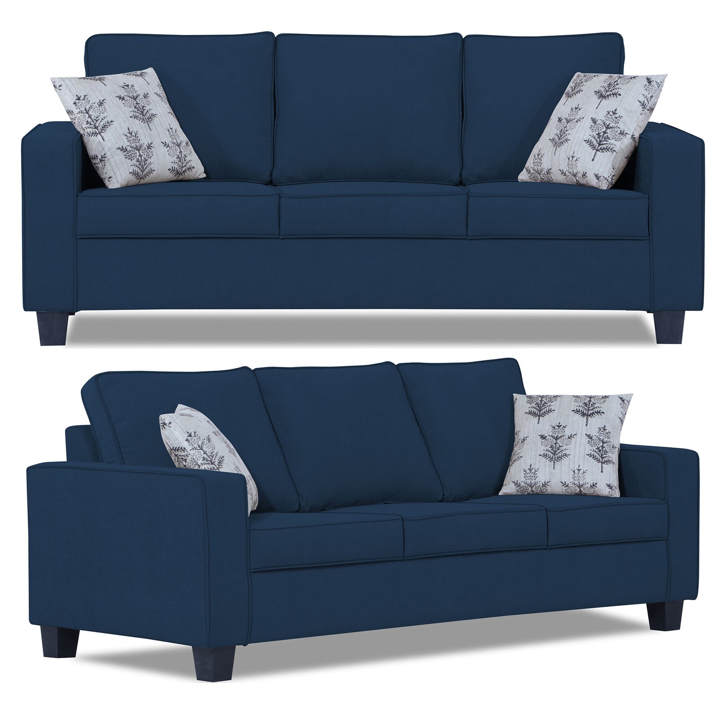 Adorn India Camden 3+2+1 6 Seater Sofa Set (Aqua Blue) (3 Year Warranty)