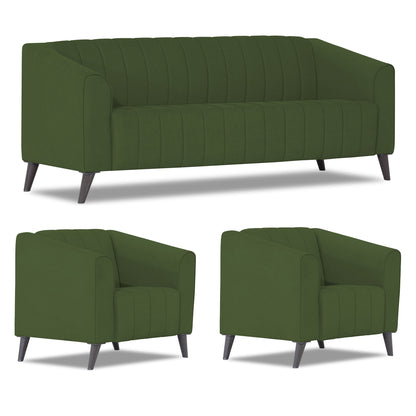 Adorn India Premium Laurel 3+1+1 5 Seater Sofa Set (Green) (3 Year Warranty)
