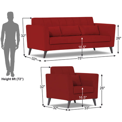 Adorn India Daniel 3+1+1 5 Seater Sofa Set