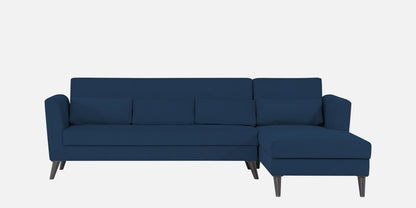 Adorn India Daniel L Shape 6 Seater Sofa Set RHS (Blue) (3 Year Warranty)